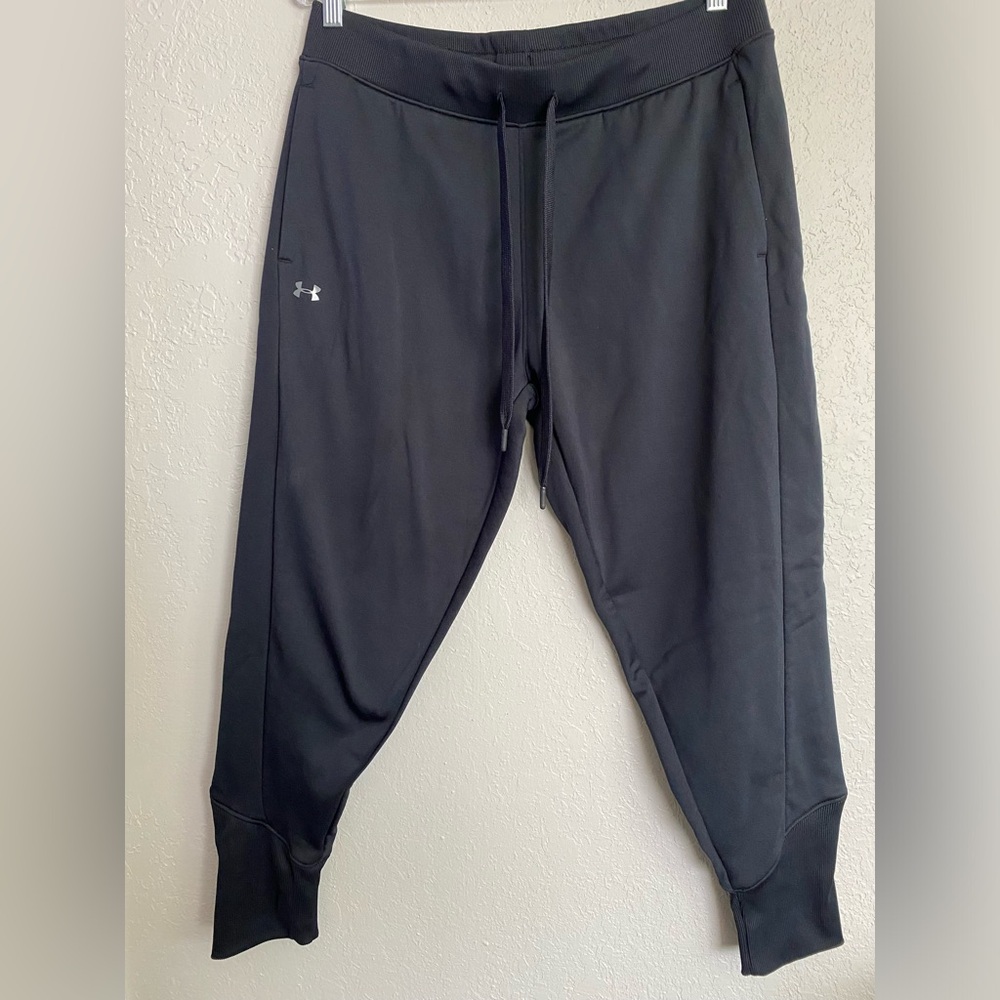 Under Armour Sweatpants Women's L Black Coldgear Loose Fit Joggers With Pockets